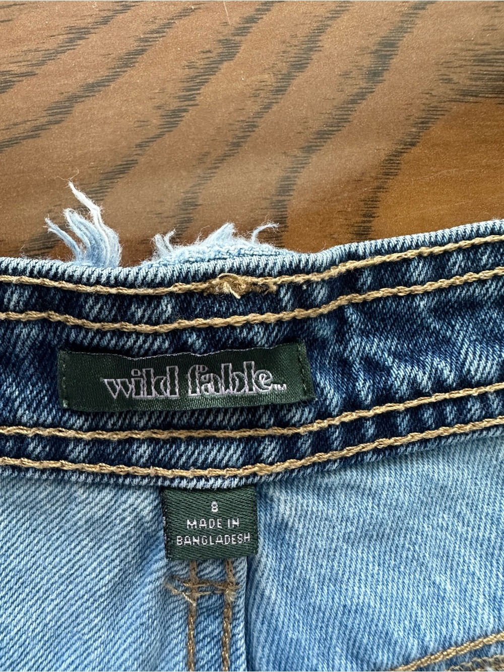 Wild Fable Patchwork Highest Rise Cutoff Denim Shorts Size 8 - Picture 7 of 7